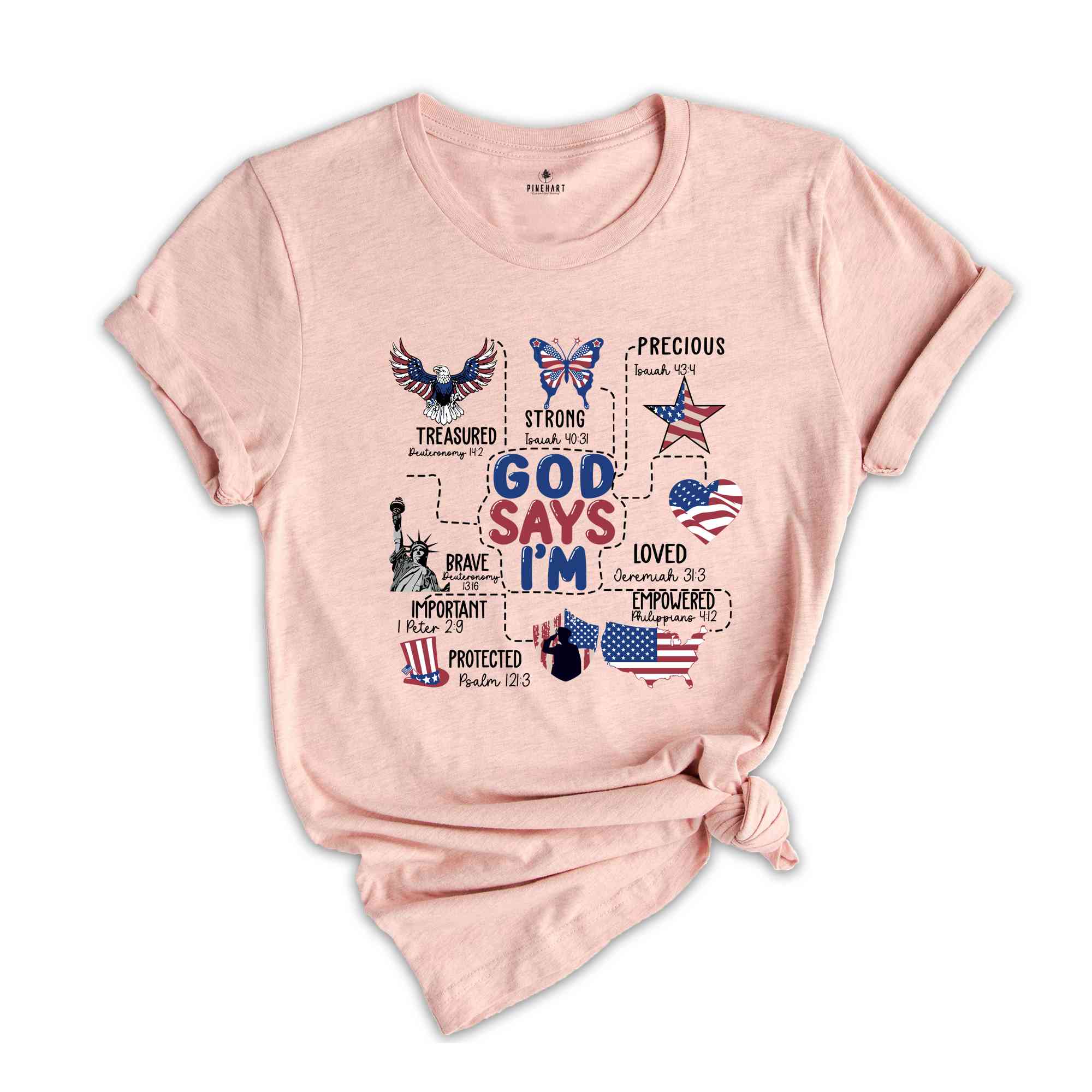 Coquette God Says I Am 4th of July Shirt, 4th of July Shirt, Christian Shirt , America Shirt, Blessed Shirt, Independence Day Tee