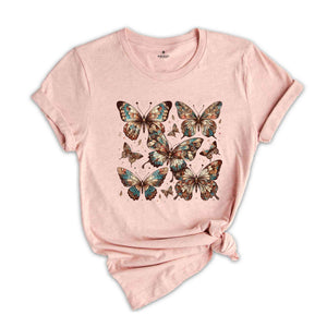 Vintage Butterflies Shirt, Trendy Graphic Tees, Gift For Her, Summer T-Shirt, Beach Shirt, Vacation Tee