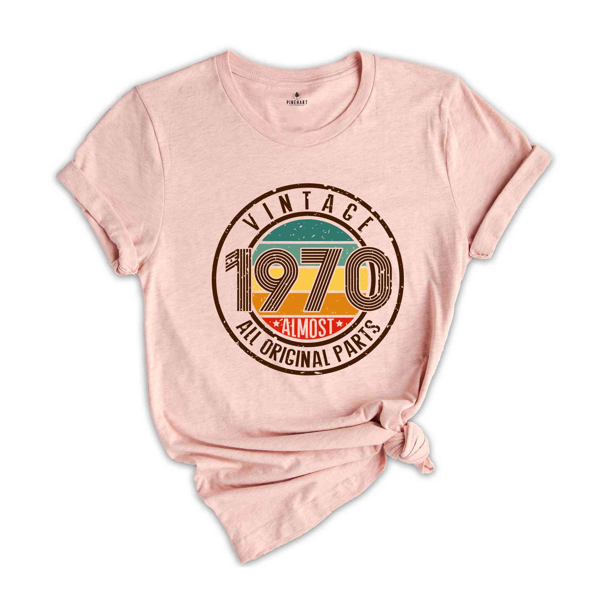 Vintage 1970 All Original Parts Shirt, 54th Birthday Shirt, 1970 Birthday Shirt, Retro 54th Birthday TShirt, 54 Years Birthday Shirt