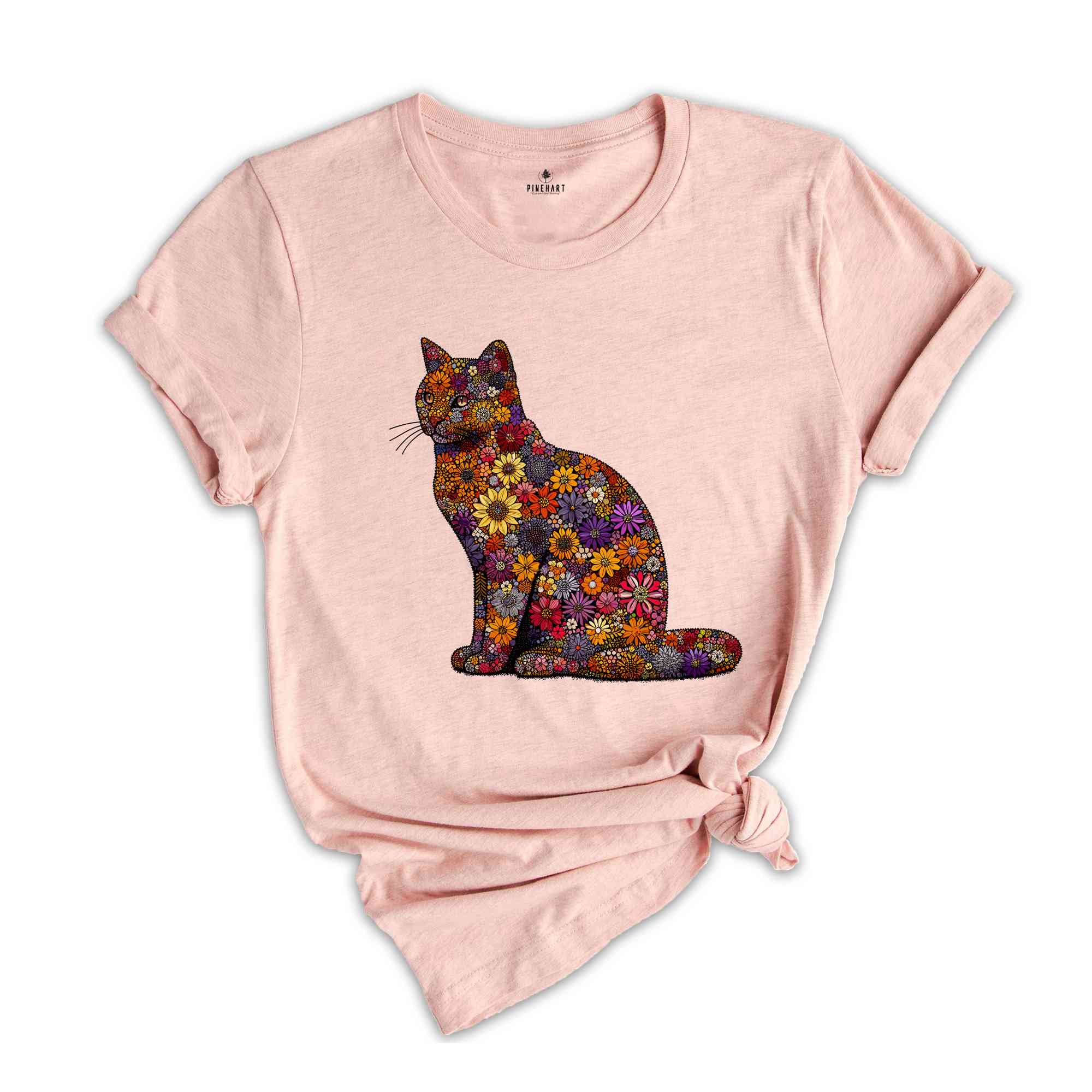 Cat Mom Shirt, Floral Cat Shirt, Floral Cat Tee, Cat Lover Shirt, Animal Lover Tee, Cat Lovers Shirt, Flowers Shirt