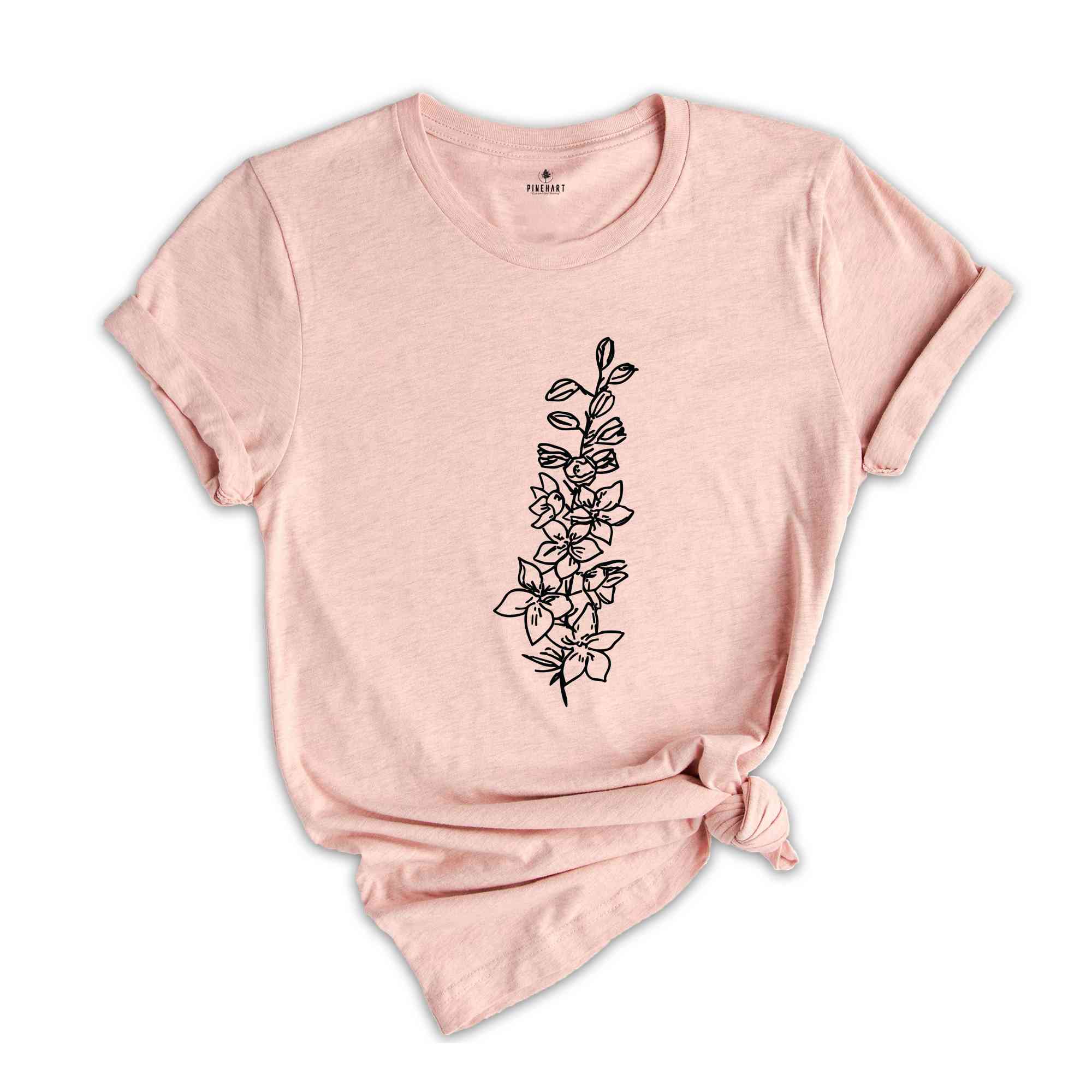 Larkspur Flower Shirt, July Flower Shirt, July Birthday Shirt, Birthday Shirt, Birth Month Flower Shirt, Flower Shirt