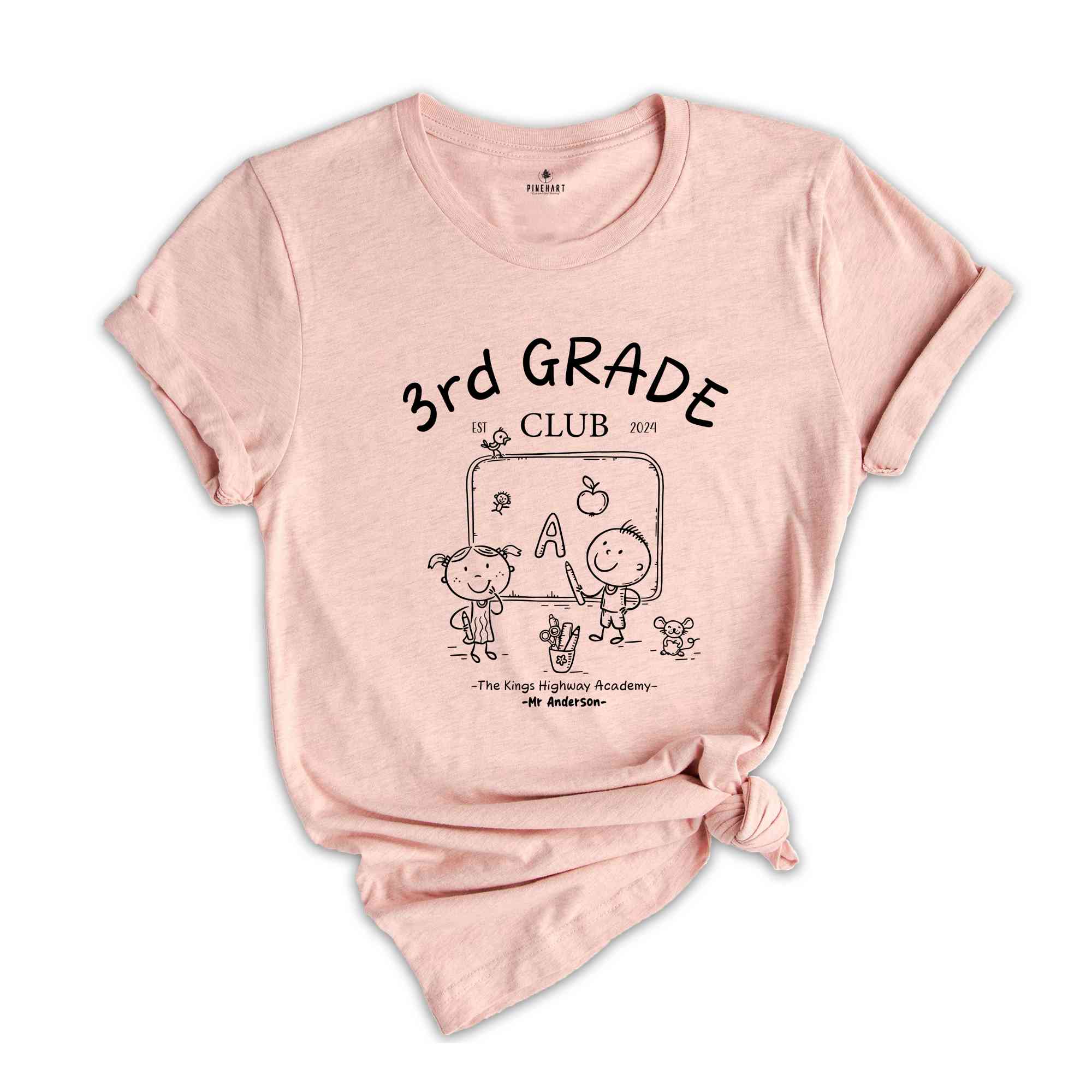 Custom Third Grade Teacher Shirt, Back to School Custom Name Tee, 1st 2nd 3rd 4th 5th Grade Teacher T-Shirt, Third Grade Shirt