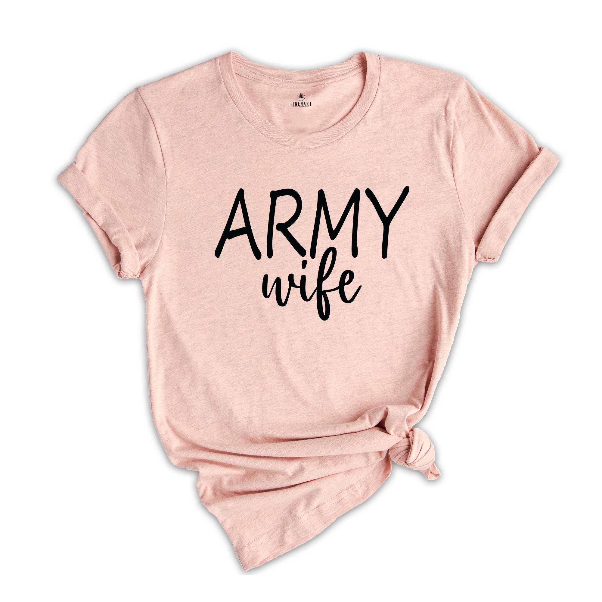 Custom Army Wife T-Shirt, Personalized Army Wife T-Shirt, Army Shirt For Wife, Custom Army Wife Gift