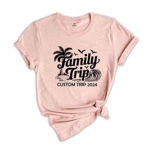 Custom Girls Trip Shirt, Matching Friends Vacation Shirt, Family Beach Shirts, Palm Tree Shirts, 2024 Summer Vacation Shirts for Family