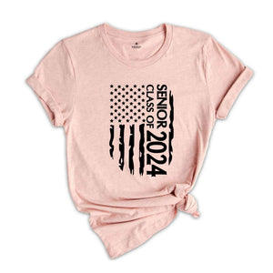 Senior 2024 Shirt, Class of 2024 Graduation Gift, Senior Skip Day Shirt, Proud Graduate Shirt, American Flag Shirt