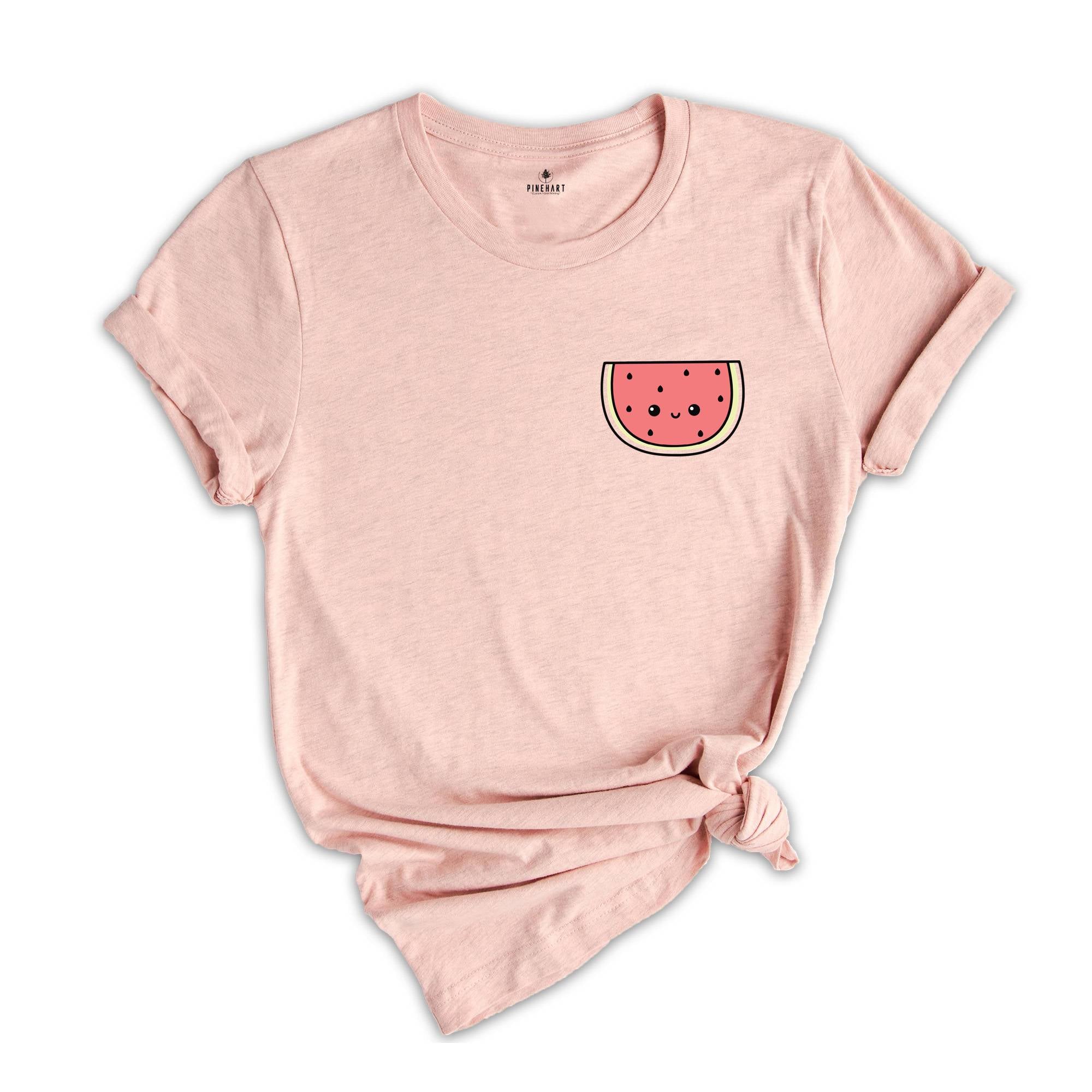 Adorable Pocket Watermelon Shirt, Summer Vibes Shirt, Harajuku Clothing, Watermelon Boho Shirt, Funny Summer Shirt Japanese Watermelon,