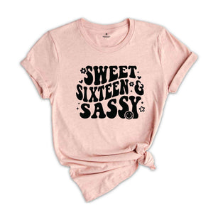 Sweet Sassy Sixteen Shirt, Birthday Girl Shirt, Cute Birthday Shirt, Tie Dye Shirt, Birthday Party Shirt Girl, Birthday Gift, Kids Tshirt