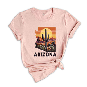 Vintage Arizona Saguaro Cactus Shirt, Prickly Pear Arizona Shirt, Arizona State Shirt, Arizona Sunset Shirt, Arizona Desert Shirt