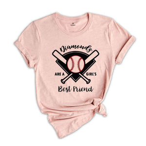 Baseball Shirt Women, Softball Shirts, Womans Cute Shirt, Baseball Shirts With Sayings, Cute Softball Tees, Diamonds Are A Girls Best Friend