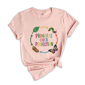 Progress Over Perfection T-Shirt, Science Teacher Shirt, Inspirational Shirt, Gift For Teachers, Teacher Appreciation Shirt