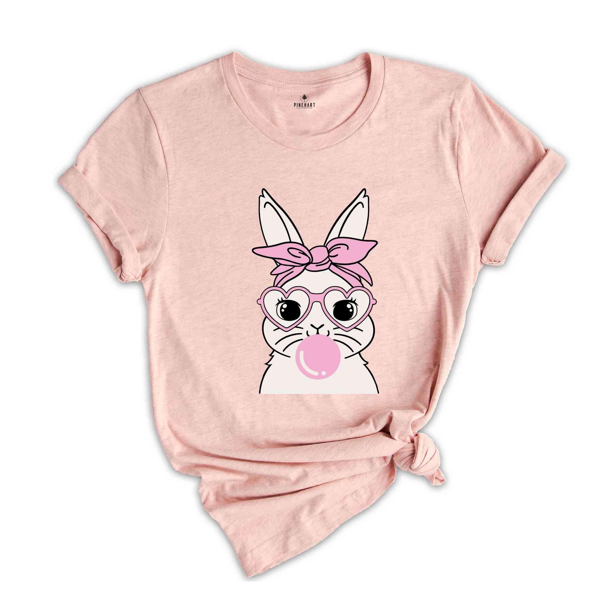 Bunny With Glasses Shirt, Easter Tshirt, Ladies Easter Bunny Tee, Easter Day Gift, Bunny With Glasses Tee