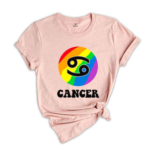 Cancer LGBT Shirt, Zodiac Sign Shirt, Cancer Birthday Shirt, LGBTQ Pride Shirt, Pride Month Shirt, Rainbow Shirt, Zodiac Tshirt