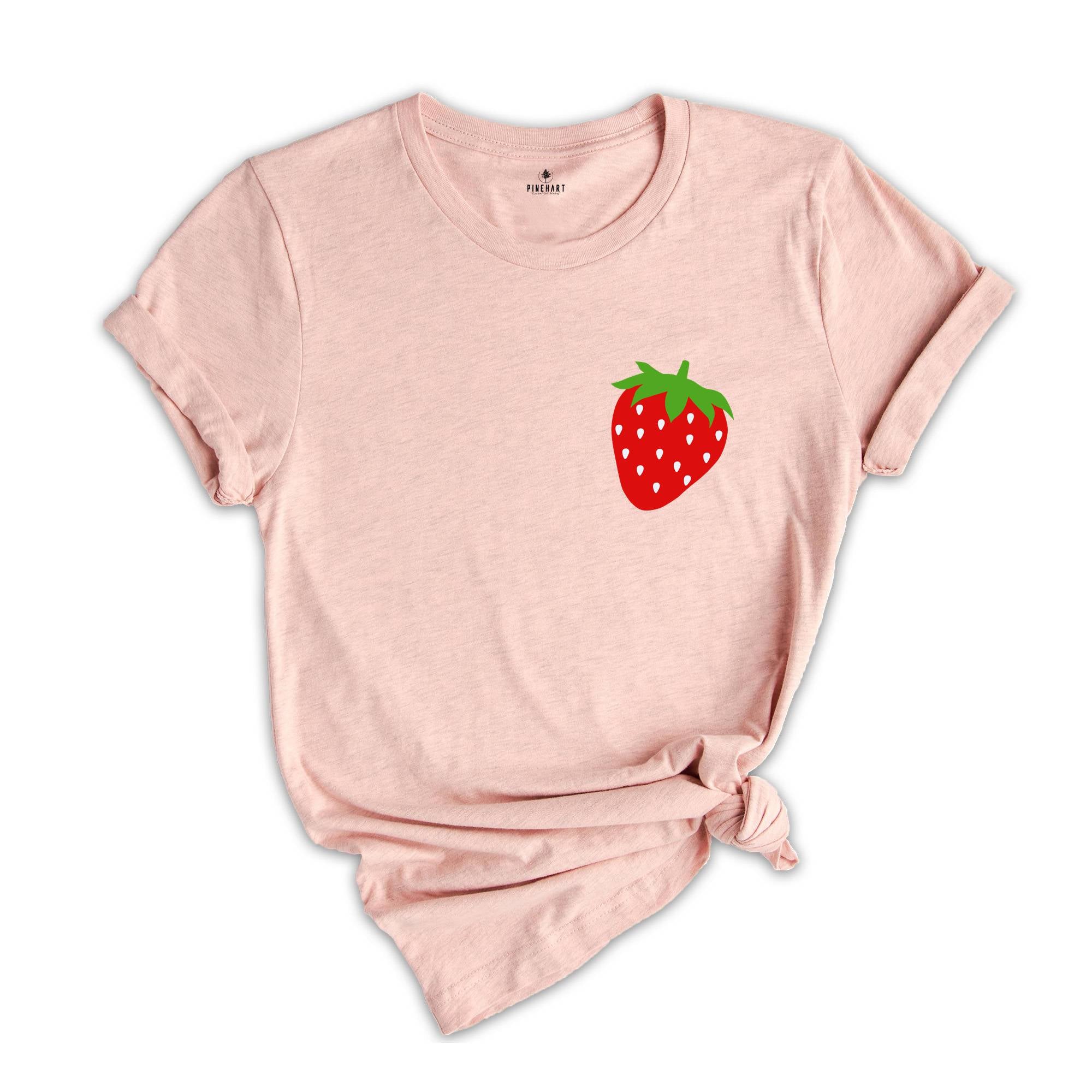 Pocket Strawberry Shirt, Strawberry Lover Shirt, Summer Fruits Shirt, Strawberry T-Shirt, Red Fruit Shirt, Fruit Lover Shirt, Cute Fruit Tee