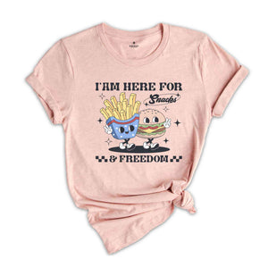 I Am Here For Snacks & Freedom Shirt, Independence Day Shirt, Memorial Day Shirt, Republican Shirt, 1776 America, Retro America Shirt