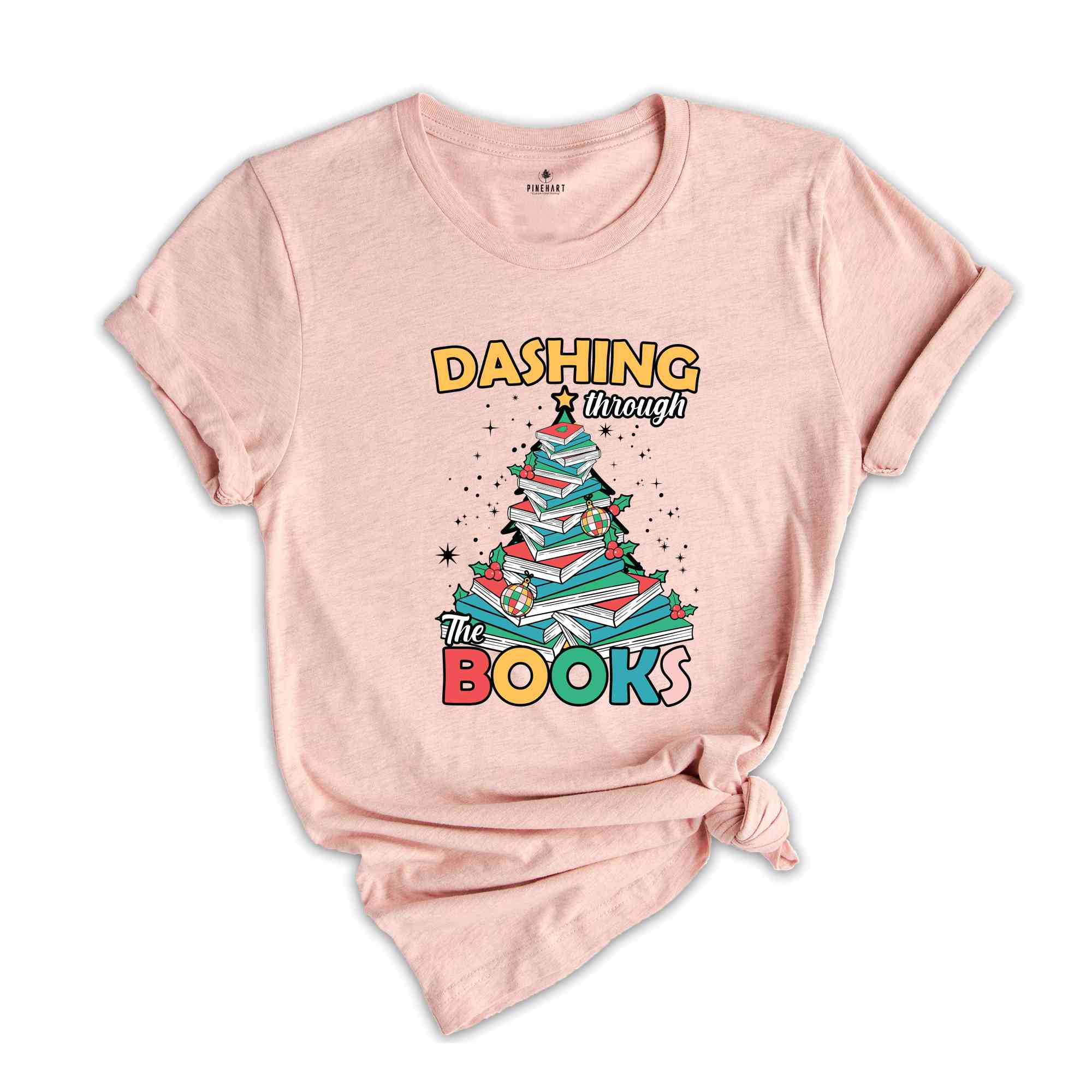 Dashing Through Books Shirt, Reading Christmas Shirt, Christmas Tree Shirt, Bookworm Shirt, Christmas Gift, Librarian Christmas Shirt,