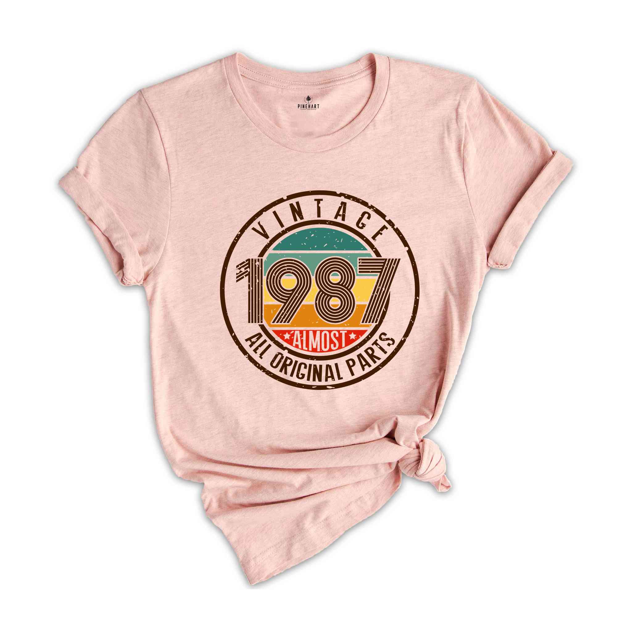 Vintage 1987 All Original Parts Shirt, 37th Birthday Shirt, 1987 Birthday Shirt, Retro 37th Birthday TShirt, 37 Years Birthday Shirt