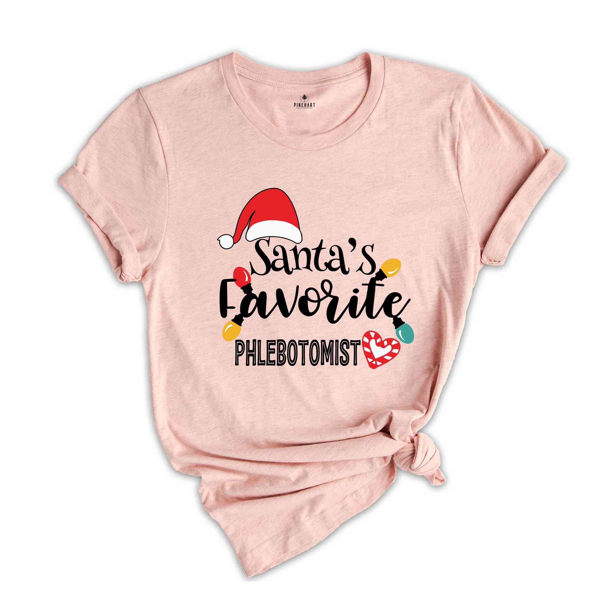 Santa's Favorite Phlebotomist T-Shirt, Phlebotomy Nurse Christmas Shirt, Ugly Christmas Phlebotomy Technologist Tee, Phlebotomist Nurse