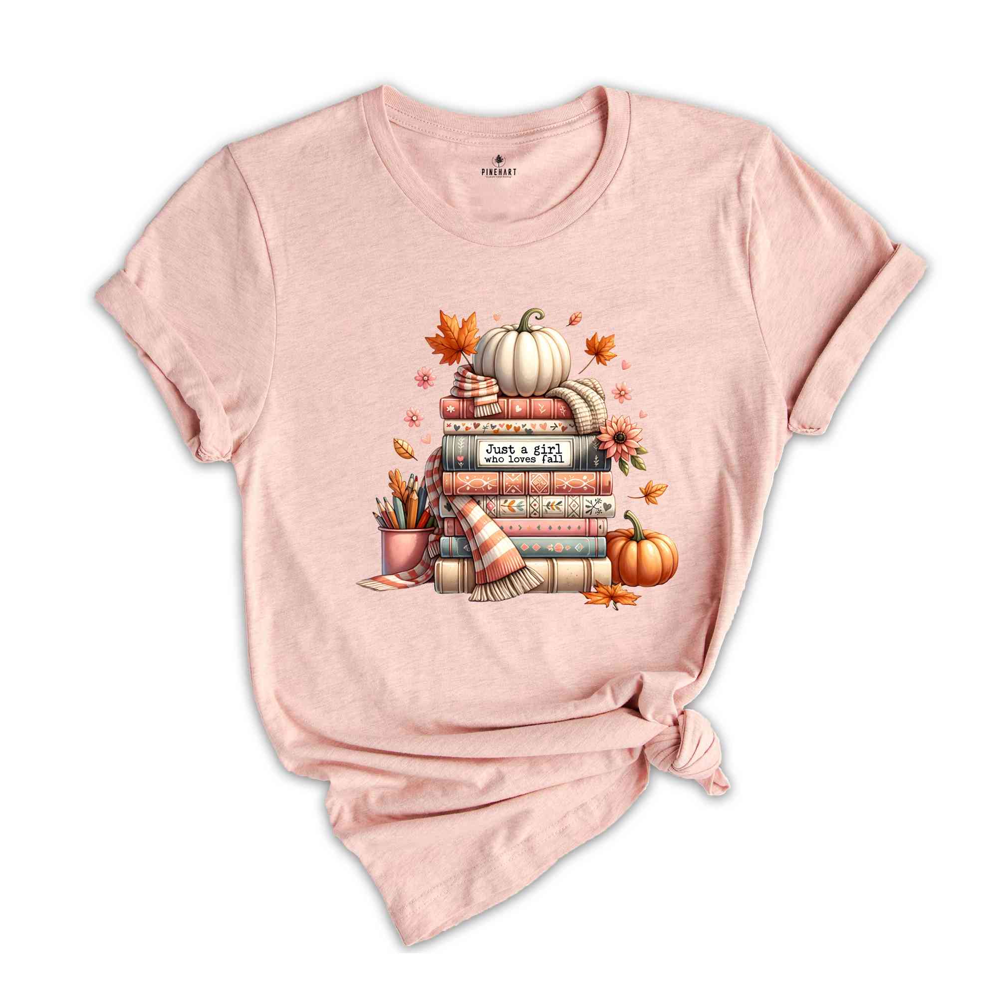 Just A Girl Who Loves Fall Shirt, Fall Shirt, Cozy Season Shirt, Librarian Shirt, Bookworm Shirt, Pumpkin Shirt, Book Lover Shirt