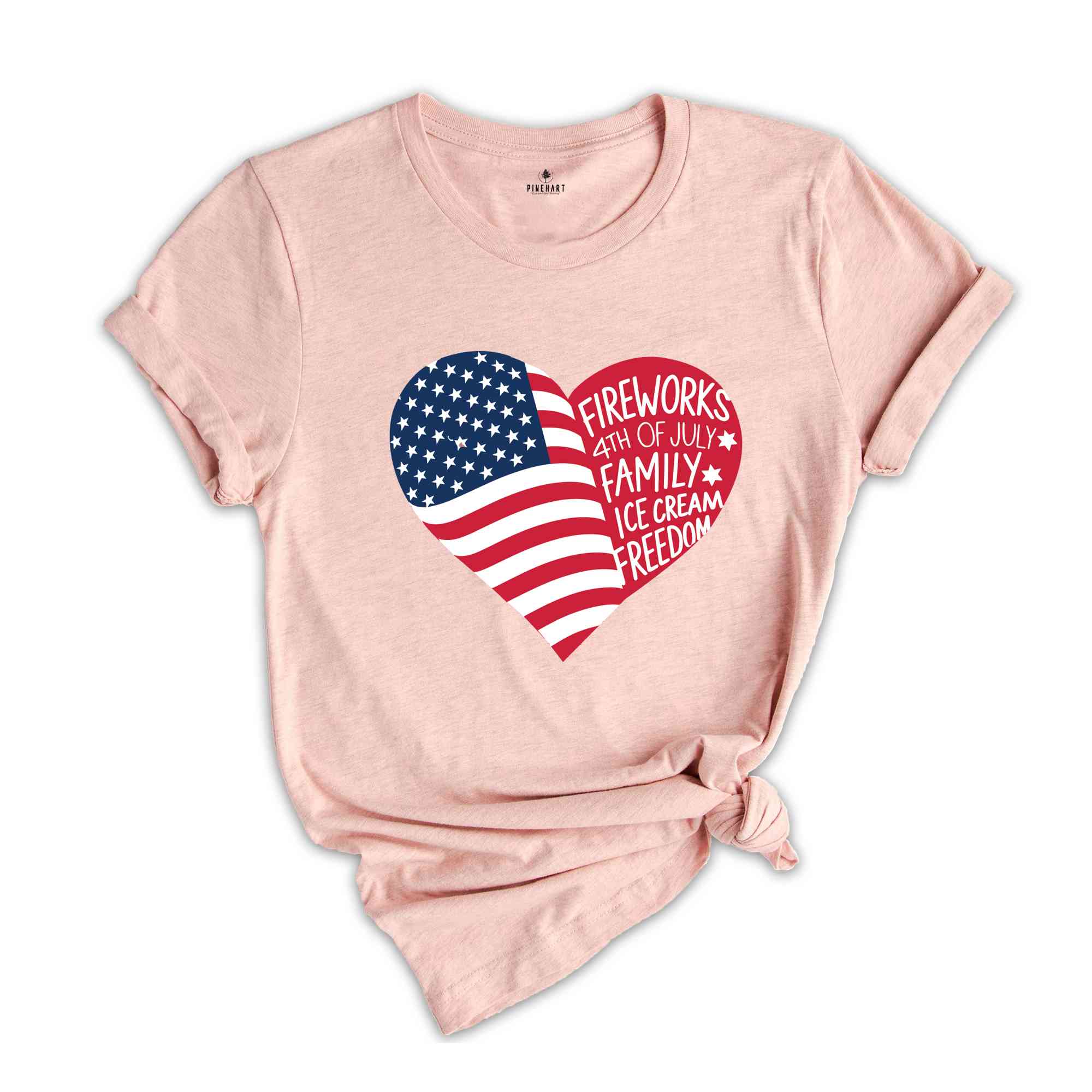 American Heart 4th Of July Shirt, 4th Of July Flag T-Shirt,Freedom TShirt,Independence Shirt, American Flag Heart Shirt