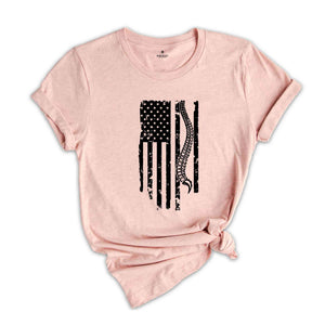 Chiropractor USA Flag Shirt, Patriotic Shirt, American Flag Spine Shirt, Chiropractic Gift, Physical Therapist, Chiropractic Student Tee