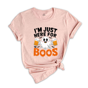 I'm Just Here for the Boos Shirt, Funny Halloween Ghost Shirt, Beer Lover Tee, Drinking Ghost, Halloween Party, Funny ghost Shirt