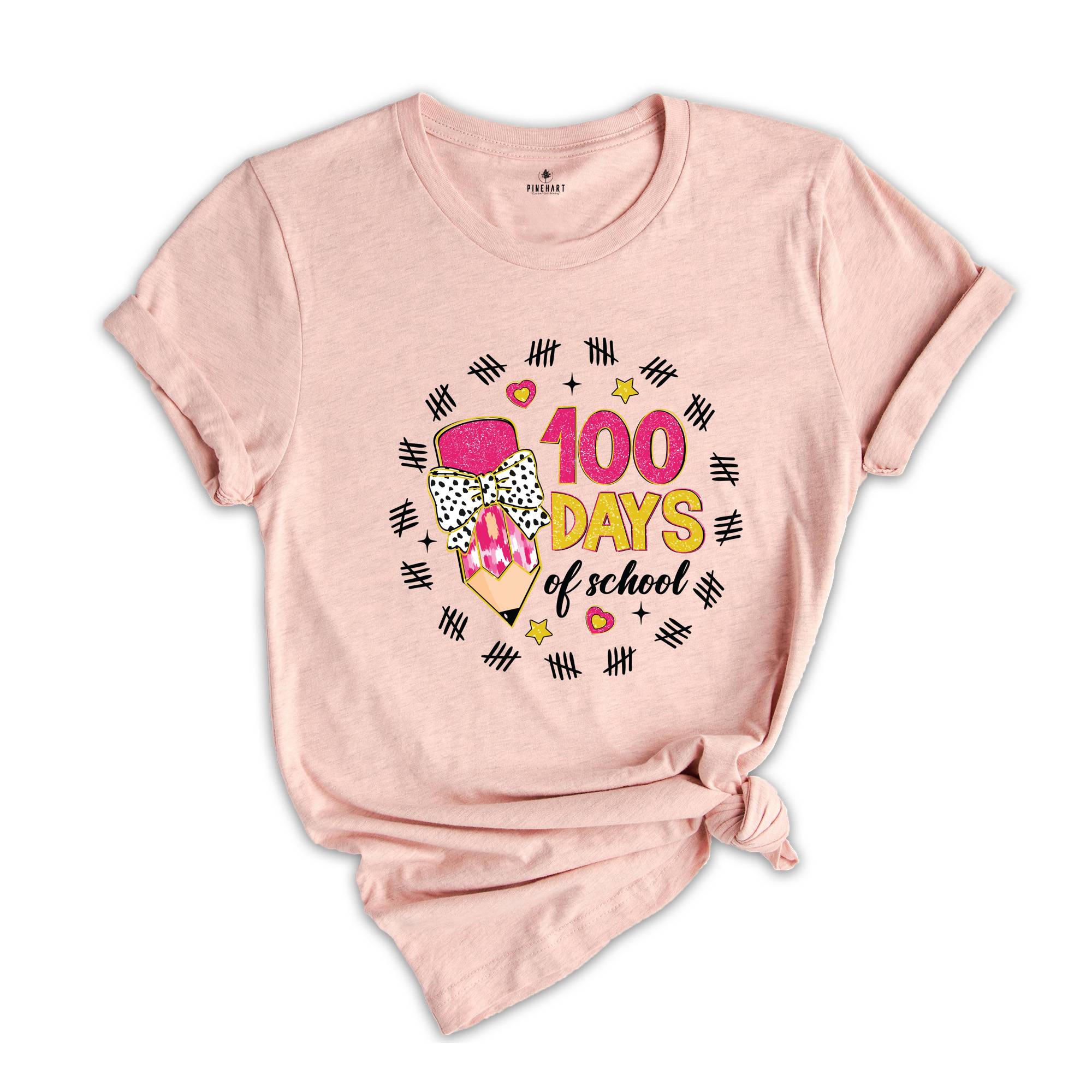 100 Days Of School Shirt, Retro Teacher Shirt, Teacher Shirt, 100 Days Shirt, Counting Teacher Shirt, Pencil Teacher Shirt, 100 Days Gift