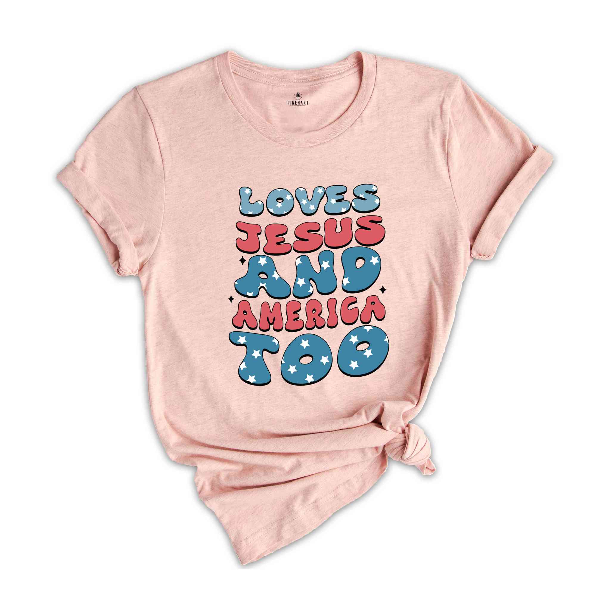 Loves Jesus And America Too Shirt, Patriotic Christian Shirt, Independence Day Gift, Funny Christian Tee