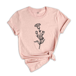 Carnation Flower Shirt, January Flower Shirt, January Birthday Shirt, Birthday Shirt, Birth Month Flower Shirt, Flower Shirt