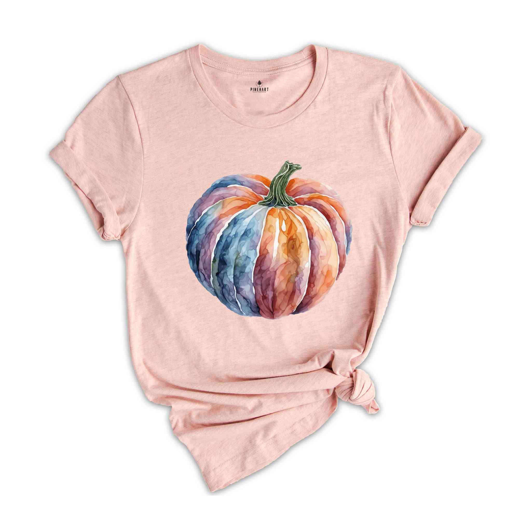 Watercolor Pumpkin T-shirt, Colorful Pumpkin Shirt, Halloween Shirt, Autumn Shirt, Cute Fall Shirt, Gifts For Halloween