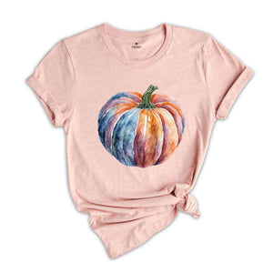 Watercolor Pumpkin T-shirt, Colorful Pumpkin Shirt, Halloween Shirt, Autumn Shirt, Cute Fall Shirt, Gifts For Halloween