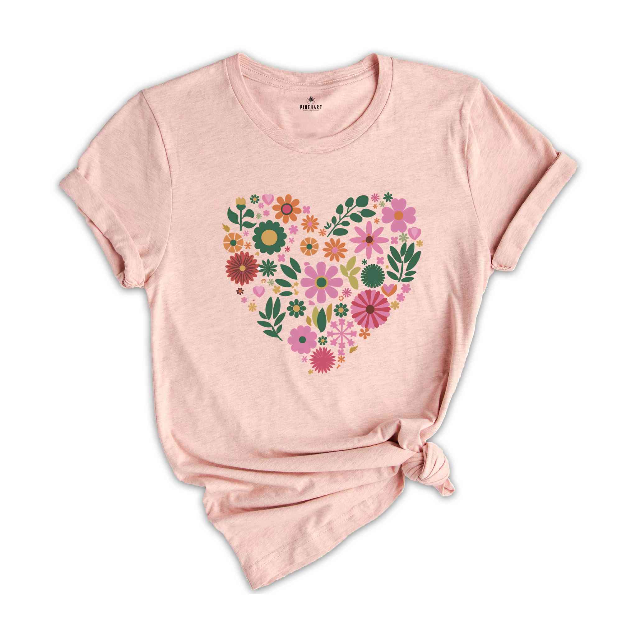 Flower Heart Shirt, Wild flowers Shirt, Flower Shirt, Sunflower Shirt, Summer Shirts, Love Shirt, Floral Heart Shirt