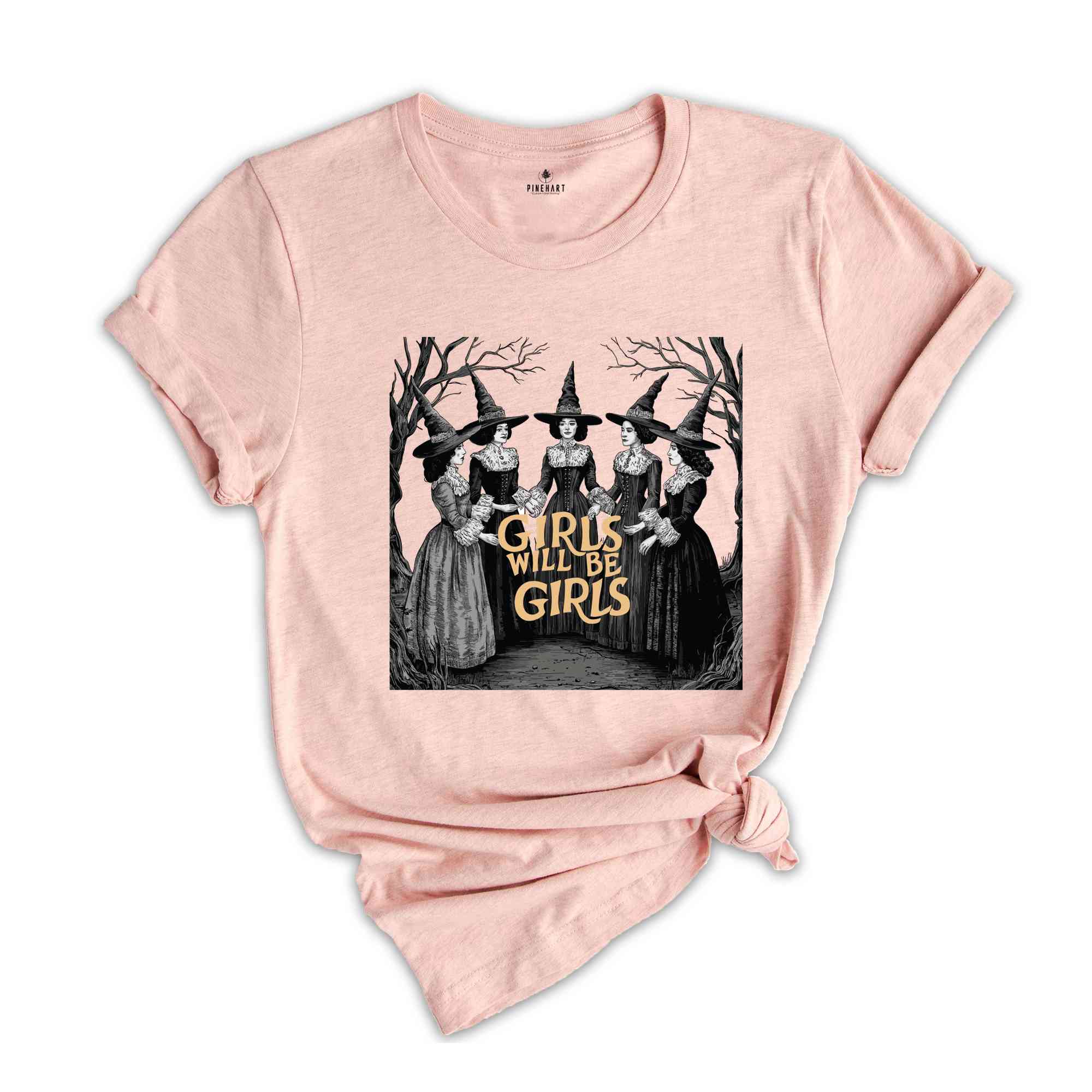 Girls Will Be Girls Witch Shirt, Funny Witch Shirt, Halloween Women Shirt, Witchy Vibes Shirt, Vintage Witchy Halloween Shirt