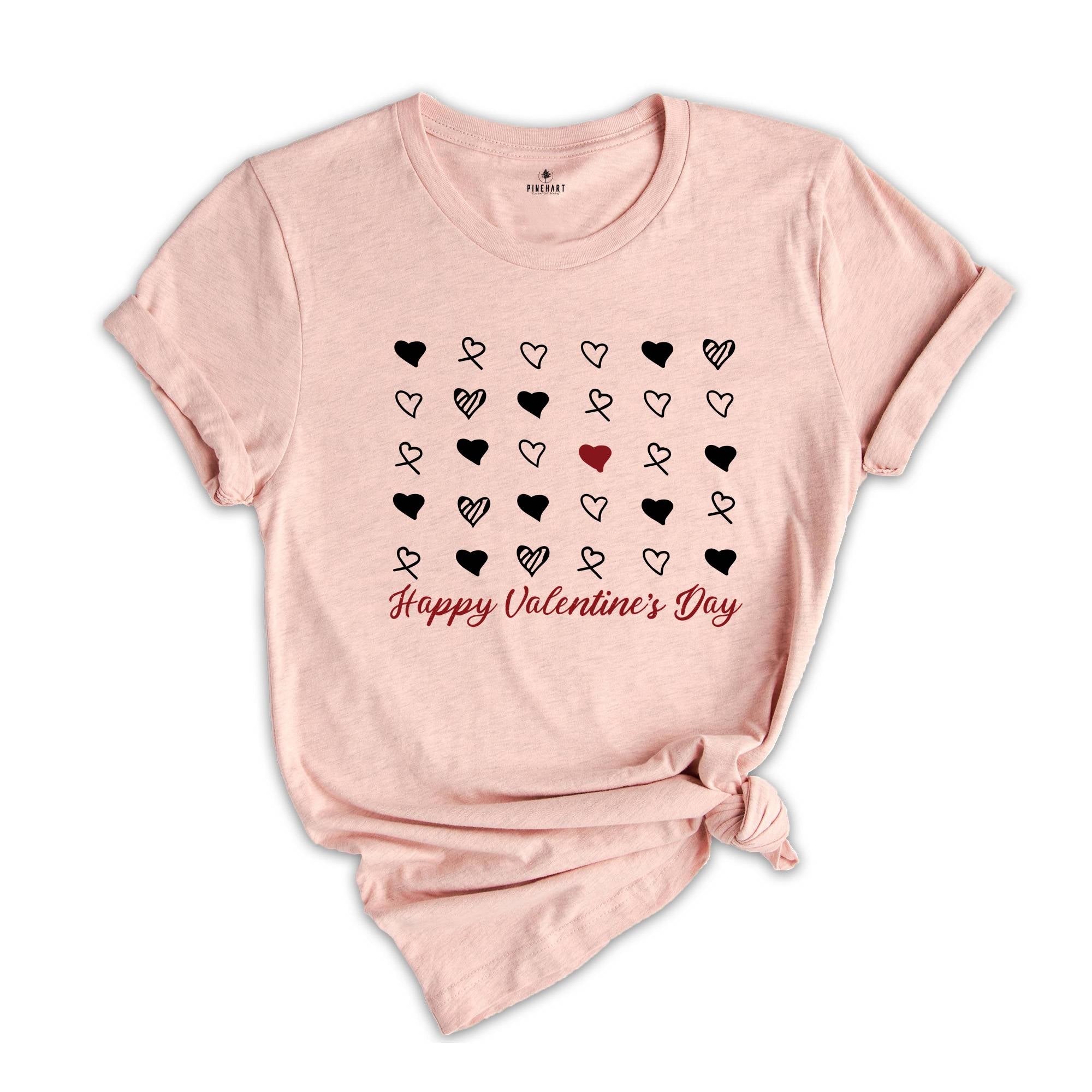 Happy Valentines Day Heart Shirt, Cute Heart Shirt, Valentines Day Shirt, Happy Valentines Day, Couple Shirt, Gift for Valentines