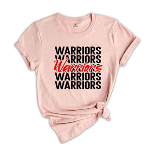 Team Mascot T-Shirt, Warriors Team Shirt, Warriors Football Tee, Warriors Fan Gift, Warriors School Shirt, Warriors School Spirit