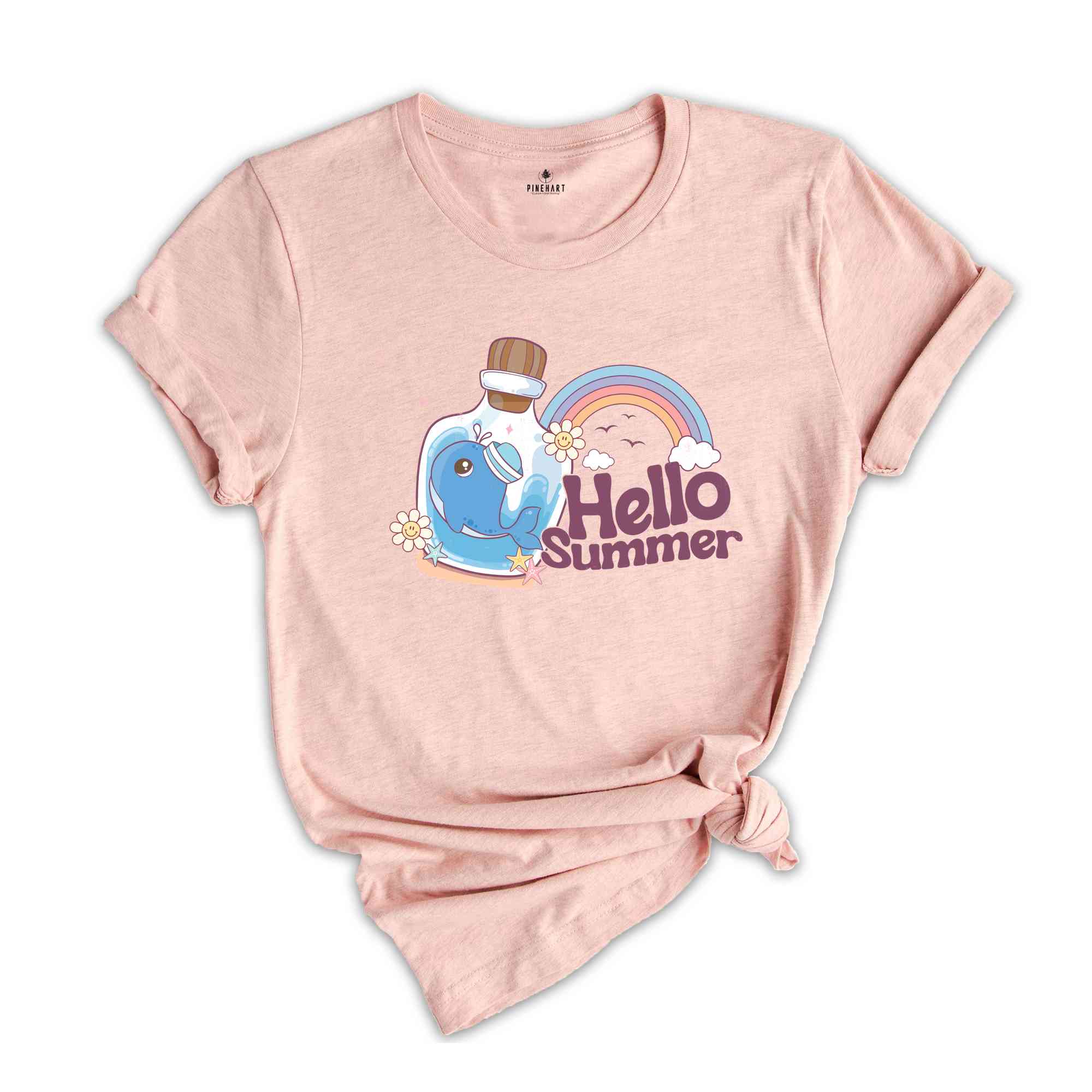 Hello Summer Shirt, Summer Shirt, Retro Beach Shirt, Rainbow Shirt, Nature Lover Shirt, Sarcastic Shirts, Animal Lover Shirt