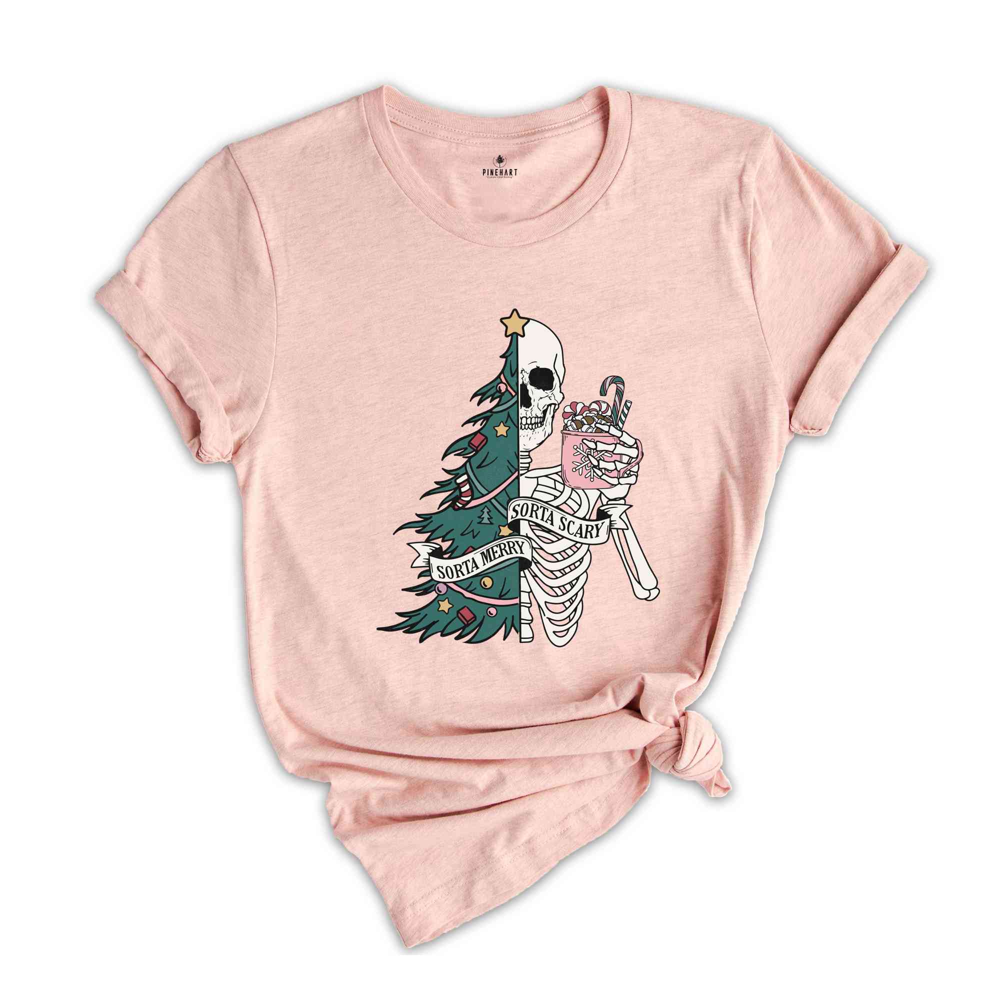 Sorta Merry Sorta Scary Shirt, Christmas Skeleton Shirt, Christmas Shirt, Christmas Gifts, Christmas Tree Sweater