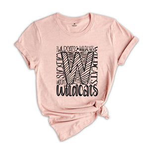 Team Mascot T-Shirt, Wildcats Team Shirt, Wildcats Football, Wildcats Fan Gift, Wildcats School Tee, Wildcats School Spirit