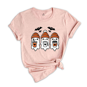 Halloween Coffee Ghosts Shirt, Cute Ghost Shirt, Coffee Halloween Shirt, Cute Fall Shirt, Spooky Season Shirt, Halloween Shirt, Spooky Shirt