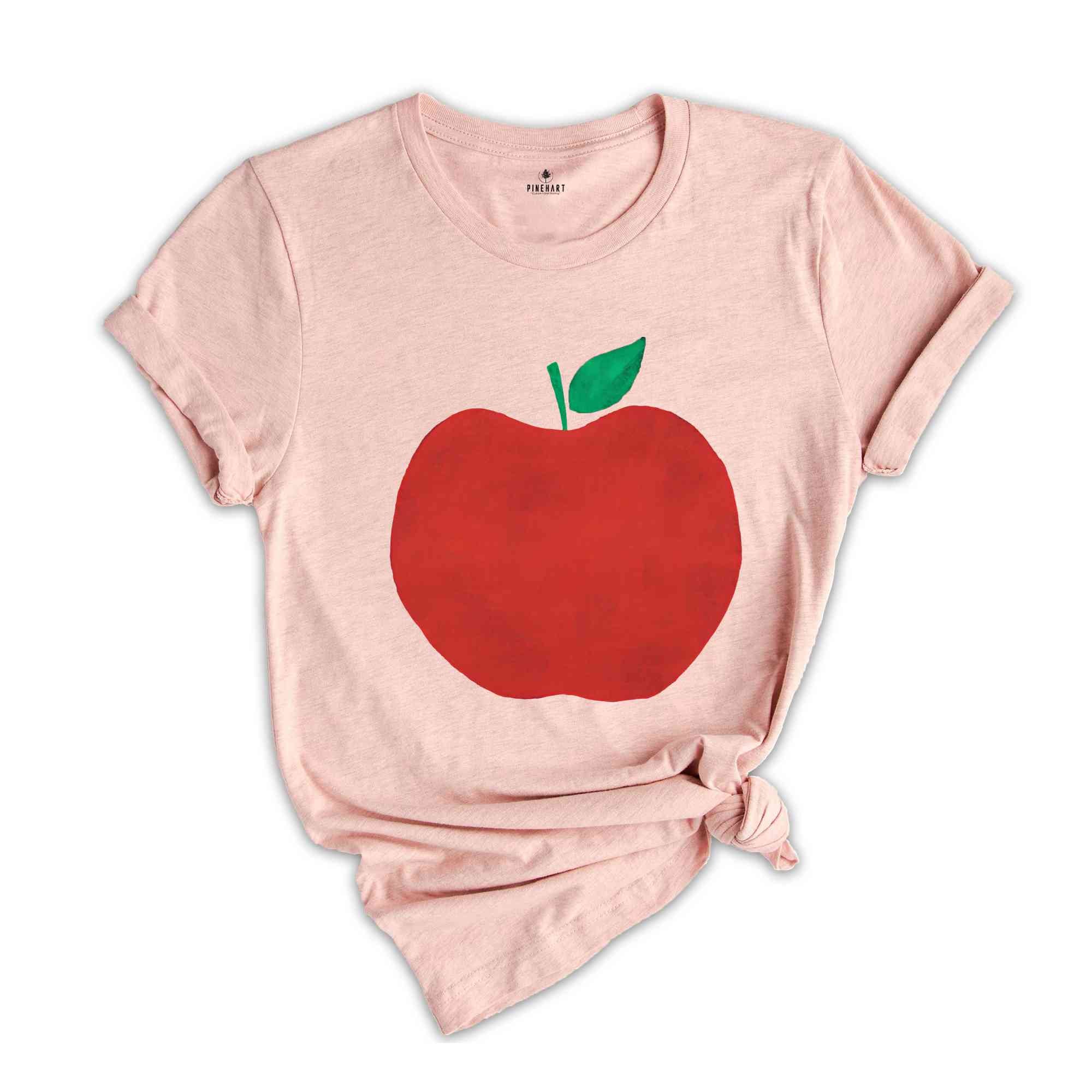 Personalized Name Apple Shirt, Apple Clipart Shirt, Custom Name Shirt, Gift For Girlfriend, Women Personalized Shirt