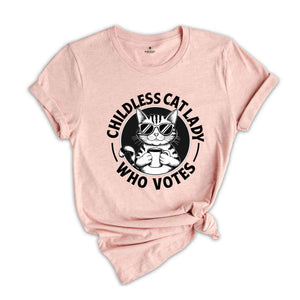 Childless Cat Lady Who Votes Shirt, 2024 Election shirt, Vote Shirt, Funny Democratic Gift, Funny Cat Shirt, Vote For Kamala Harris