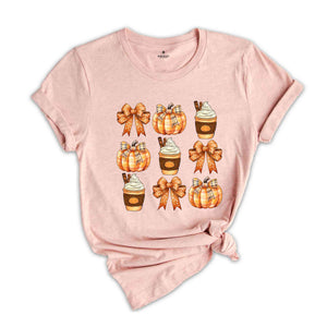 Retro Fall Pumpkin Bow Shirt, Fall Coquette Bow, Autumn Pumpkin Tee, Fall T-Shirt, Autumn Lover Shirt, Autumn Bow Shirt