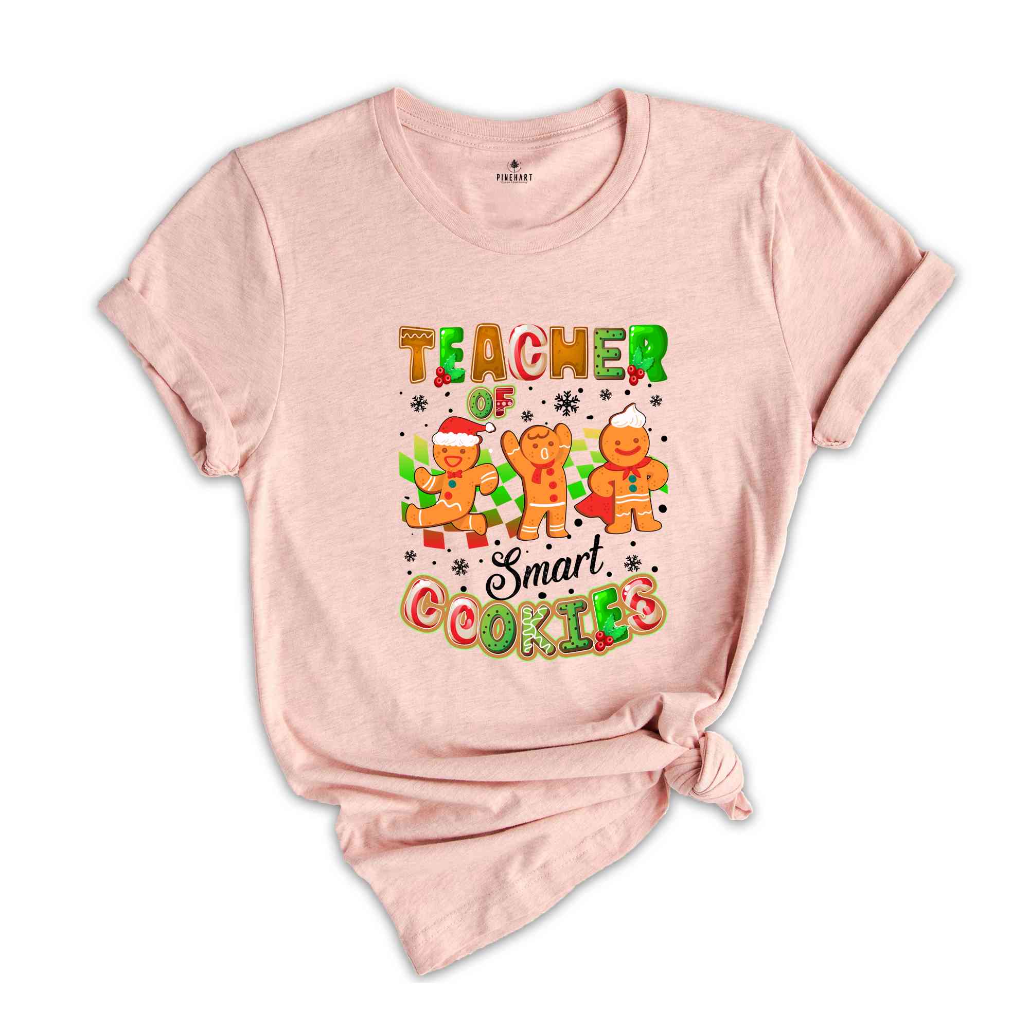 I Teach the Smartest Cookies Christmas Teacher Shirt, Gingerbread Cookies Shirt, Christmas Teacher Tee, Funny Teacher Gift