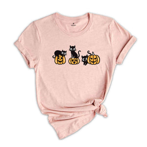 Halloween Cats Shirt, Pumpkins Halloween Shirt, Сute Cat Shirt, Halloween Cat Shirt, Black Cat Shirt, Cat Lover Shirt, Cat Shirt, Funny Cat