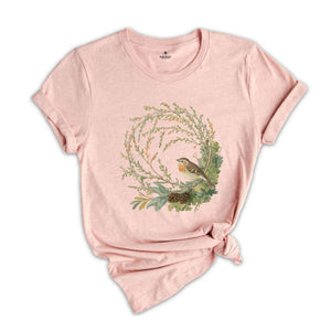 Bird Shirt, Watercolor Bird Branches, Bird Home Tshirt, Bird Cage Shirt, Bird Lover Shirt, Cute Bird Tee