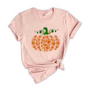 Paw Pumpkin Shirt, Paw Print Shirt, Pumpkin Dog Shirt, Dog Halloween Shirt, Retro Pumpkin Tee, Halloween T-Shirt