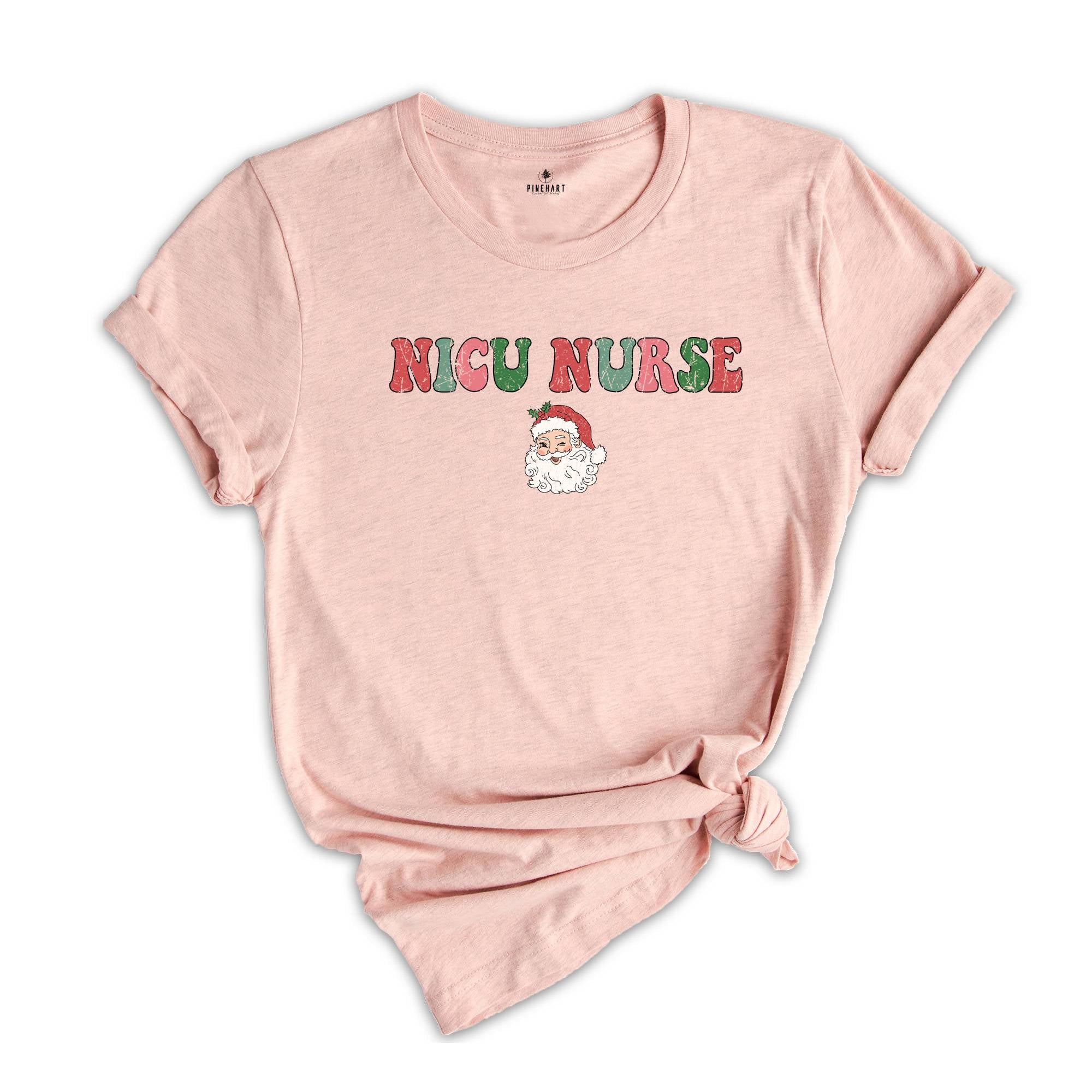 Nicu Christmas T-Shirt, Santa Nicu Nurse Shirt, Retro Christmas Nurse Shirt, Nicu T-Shirt, Nicu Nurse Christmas Gifts