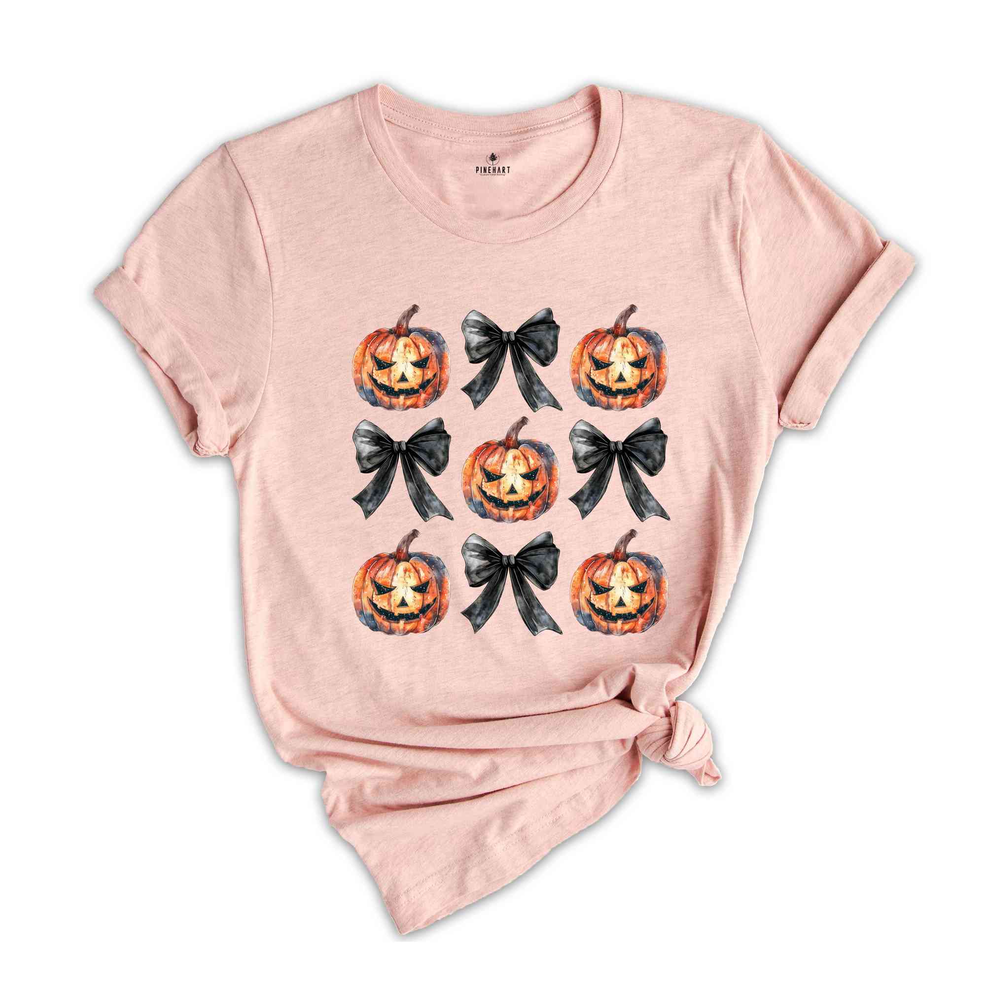 Halloween Coquette Shirt, Halloween Bow Shirt, Pumpkins And Bows Tee, Coquette Pumpkin Shirt, Halloween Gifts, Trick Or Treat Shirt