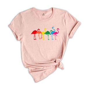 Cute Flamingo Rainbow Shirt, Cute Anime Rainbow Gift, Gay Pride LGBTQ Shirt, Lesbian Gift, Funny LGBT Shirt