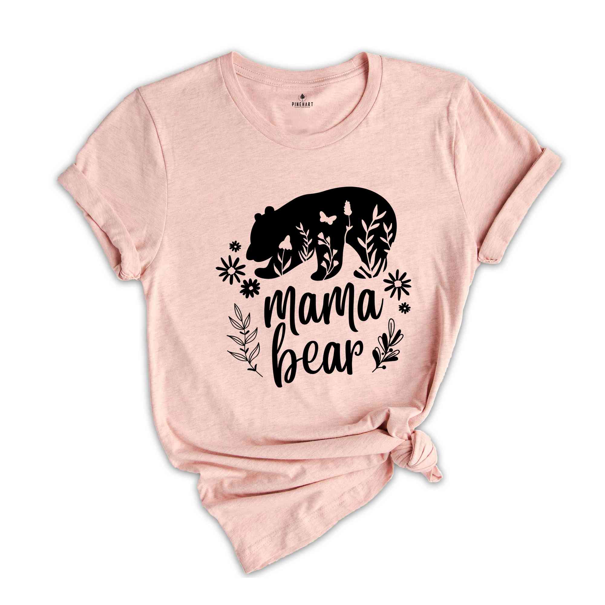 Mama Bear Shirt, Wild Animal Shirt, Gift For Mom, Flower Shirt, Bear Shirt, Floral Bear Shirt, Animal Shirt