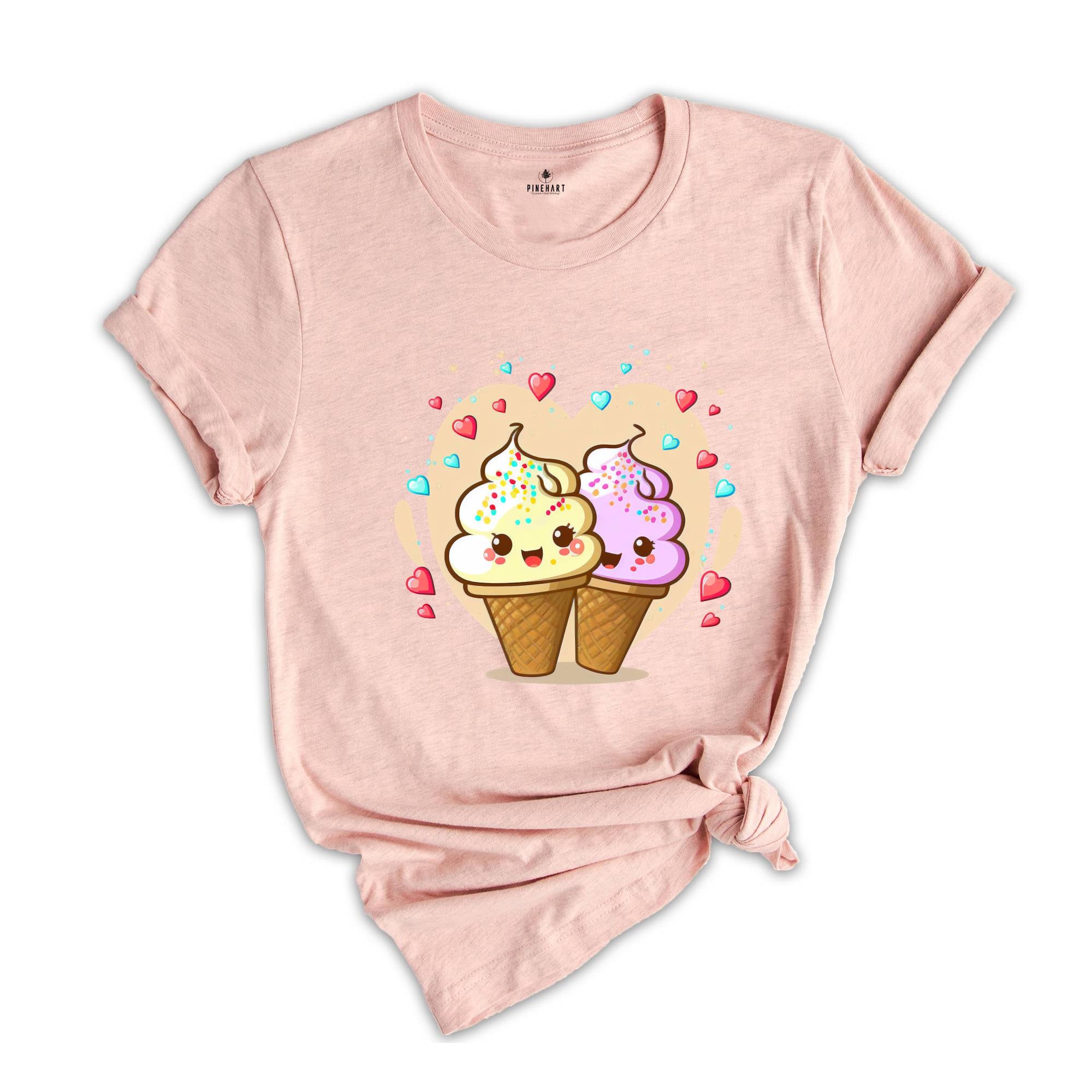 Valentines Day Ice Cream Shirt, Cute Couple T-shirt, Valentines Day Gift, Funny Ice Cream Tee, Cute Girlfriend Gift